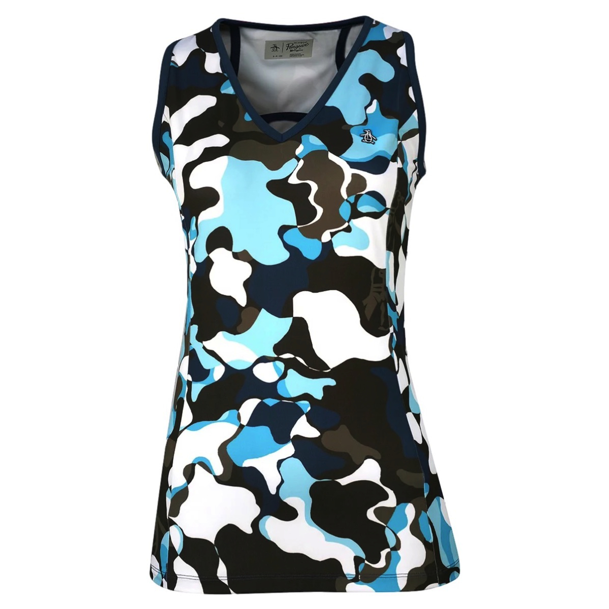 Penguin Abstract Printed Sleeveless Polo Astral Night