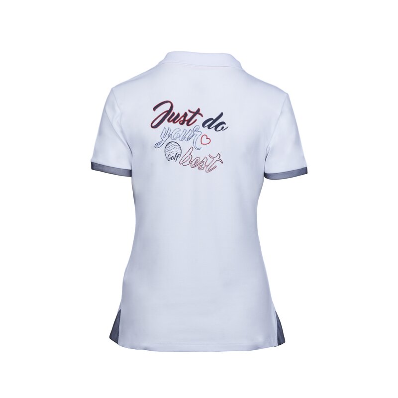 Girls Golf Just Do Your Best Polo White