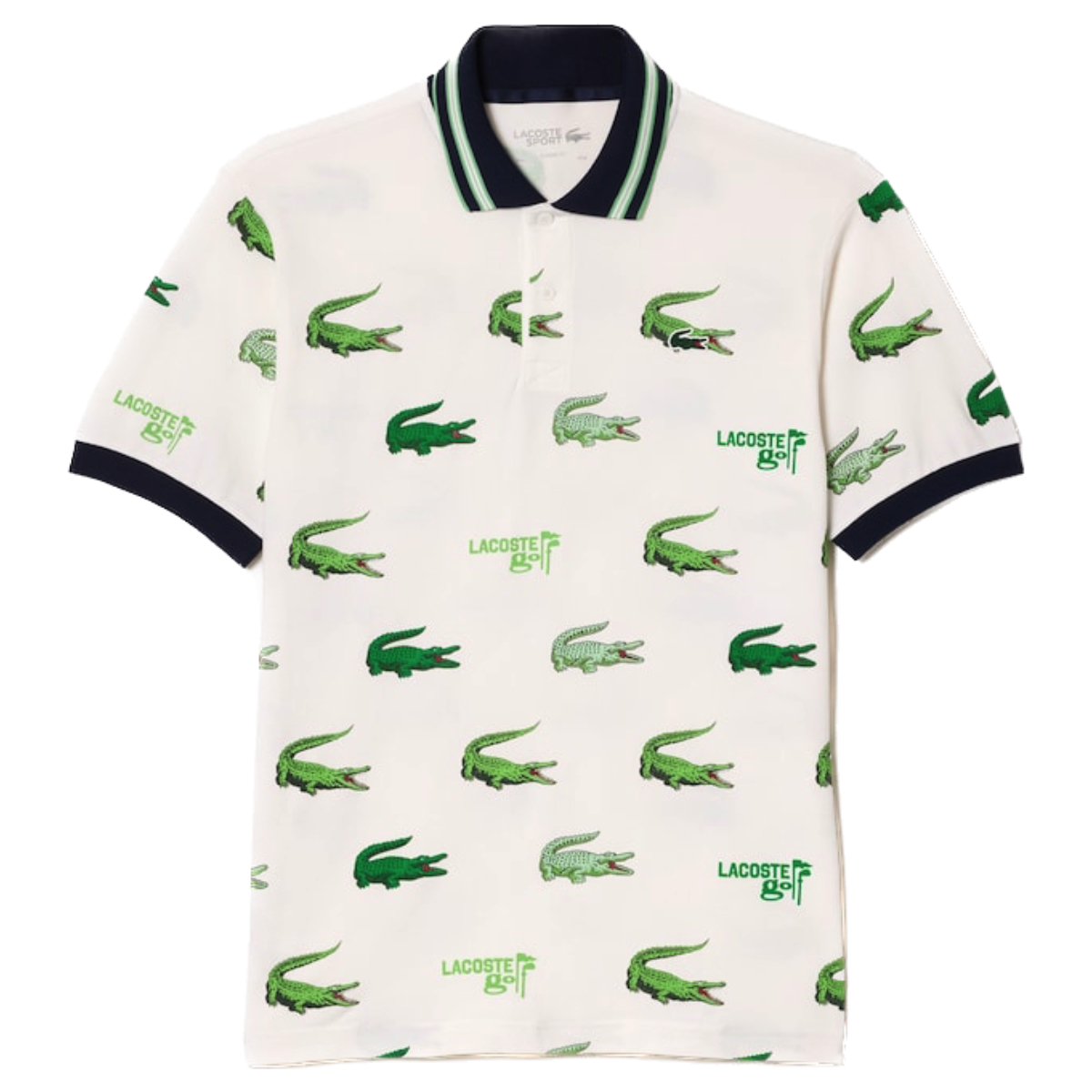 Lacoste Logo Print Polo Weiss