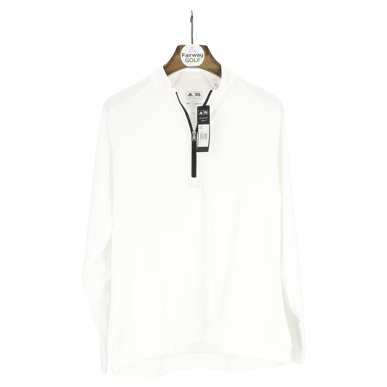 Adidas Shirt 1/4 zip - Größe L - weiß