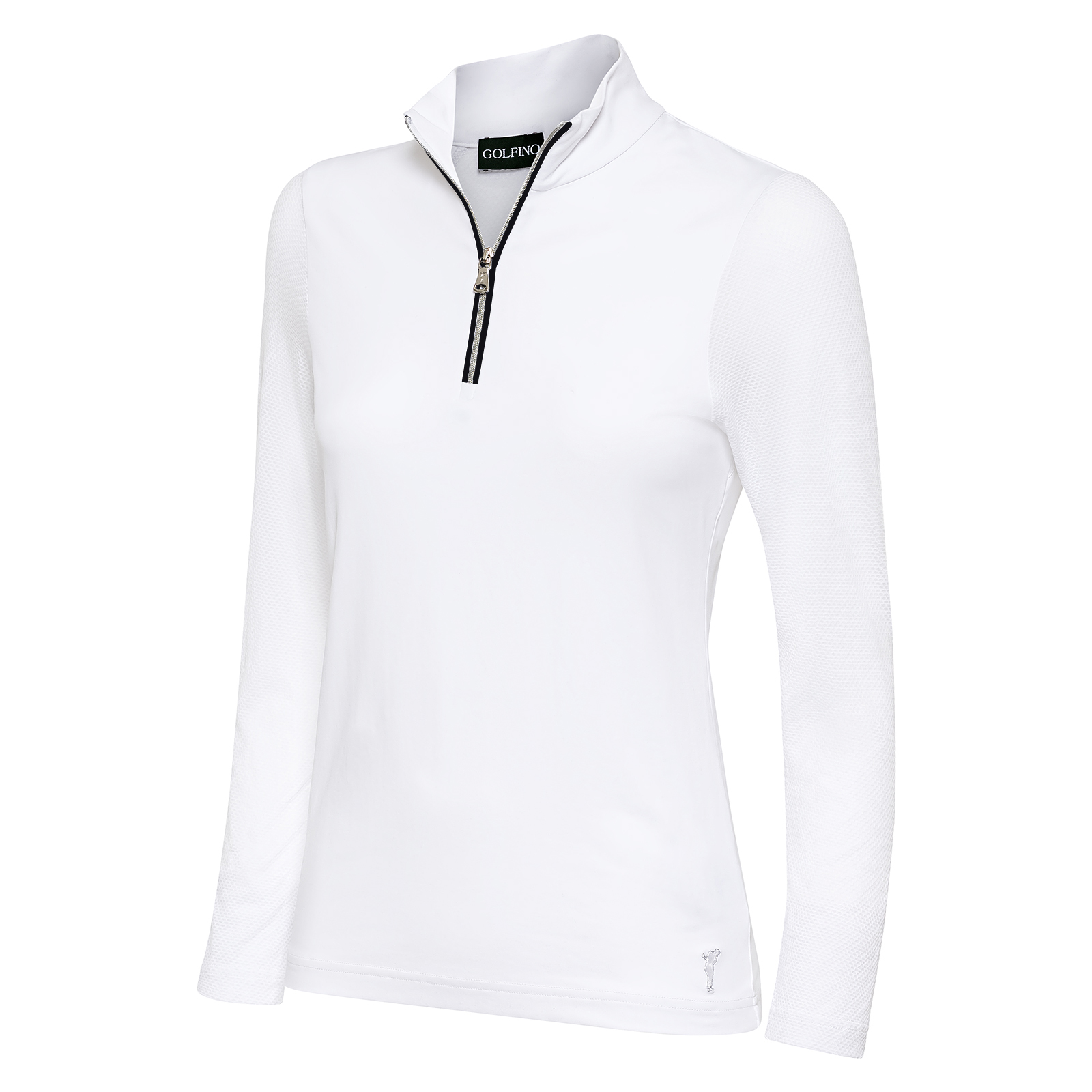 Golfino Perfect Round Mesh Sleeves Pullover Optic White