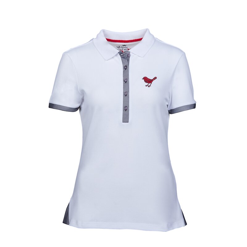 Girls Golf Just Do Your Best Polo White