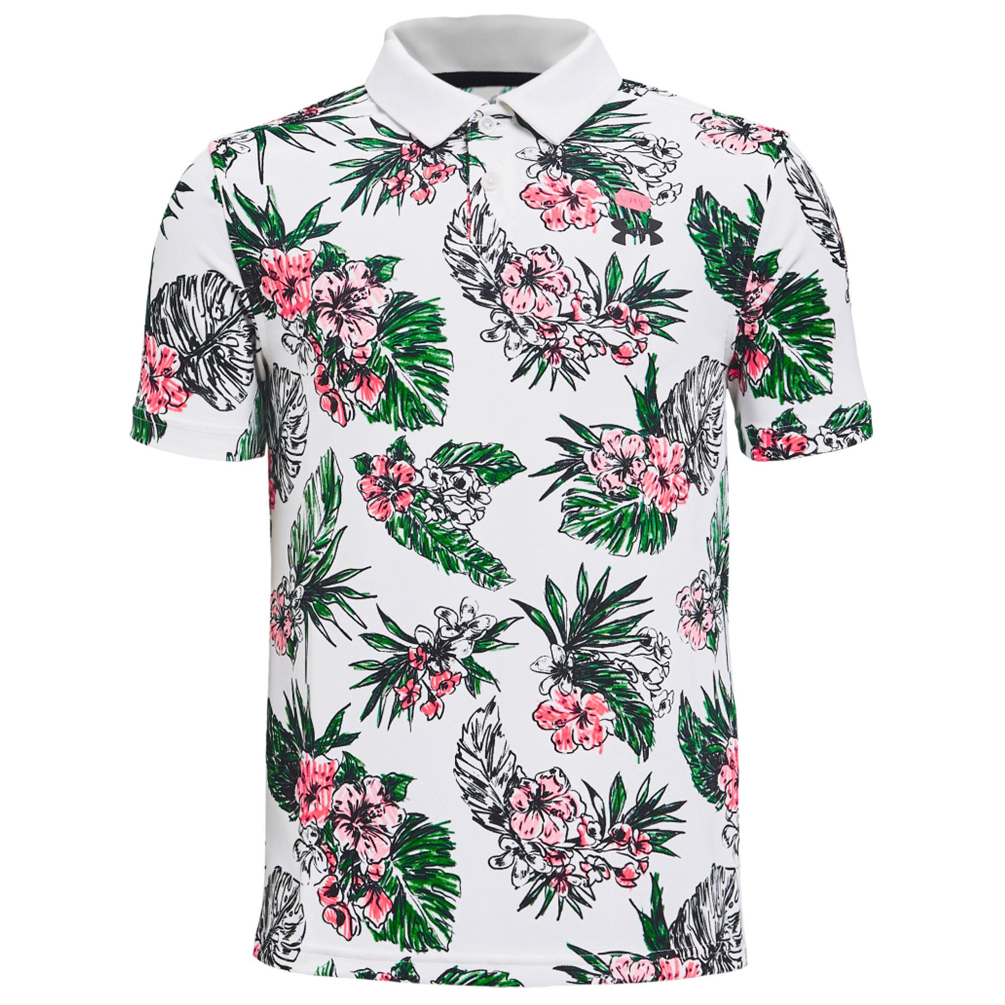 Under Armour Junior Performance Floral Polo White
